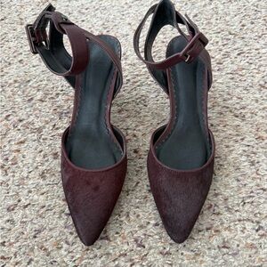 Simply Vera Vera Wang Dark Red Ankle Strap Heels